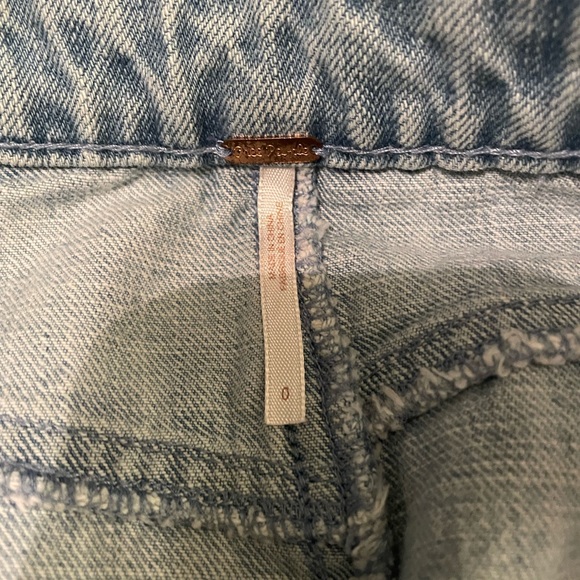 Free people denim two toned skirt size 0 distressed - Picture 4 of 4